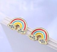 Børne øreringe 925 sølv - forgyldt; regnbue 